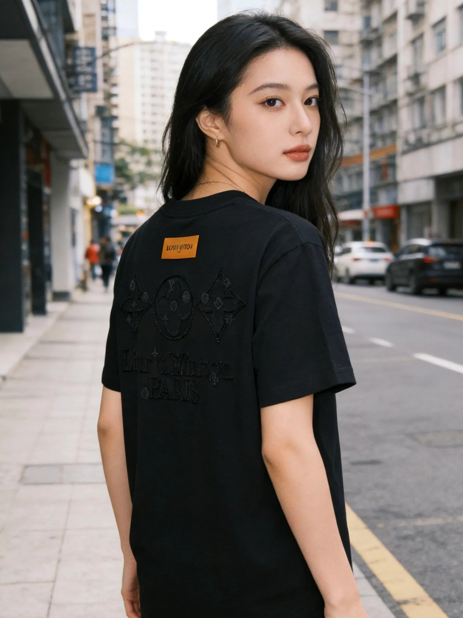 Louis Vuitton/Louis Vuitton three-flower embroidered short sleeves